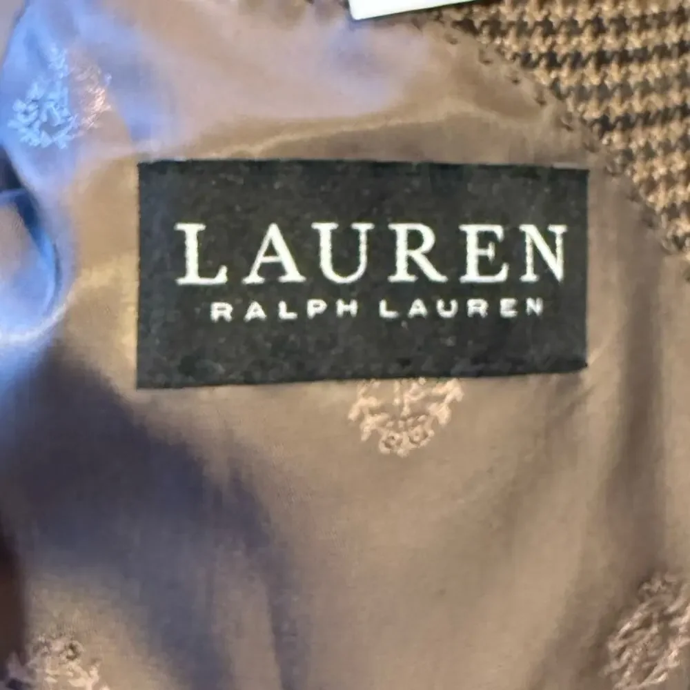 Lauren Ralph Lauren Classic Houndstooth Check Men's 42R Blazer EarthTones